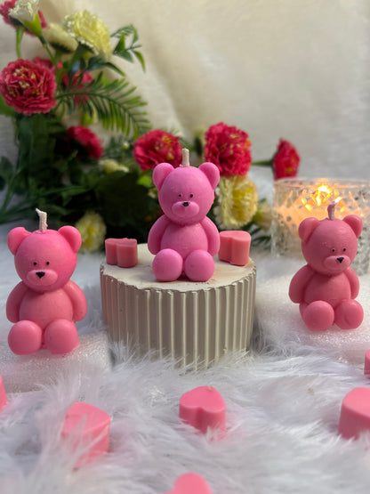 Teddy Bear Scented Candles Pack of 3 Set