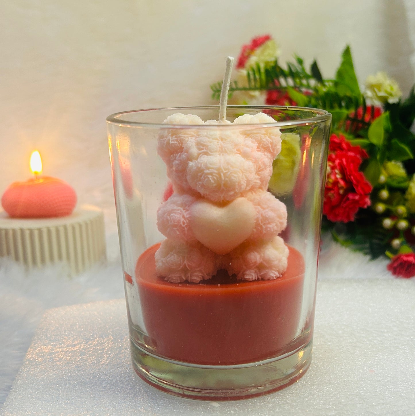 Glass Jar Scented Teddy Bear Candle