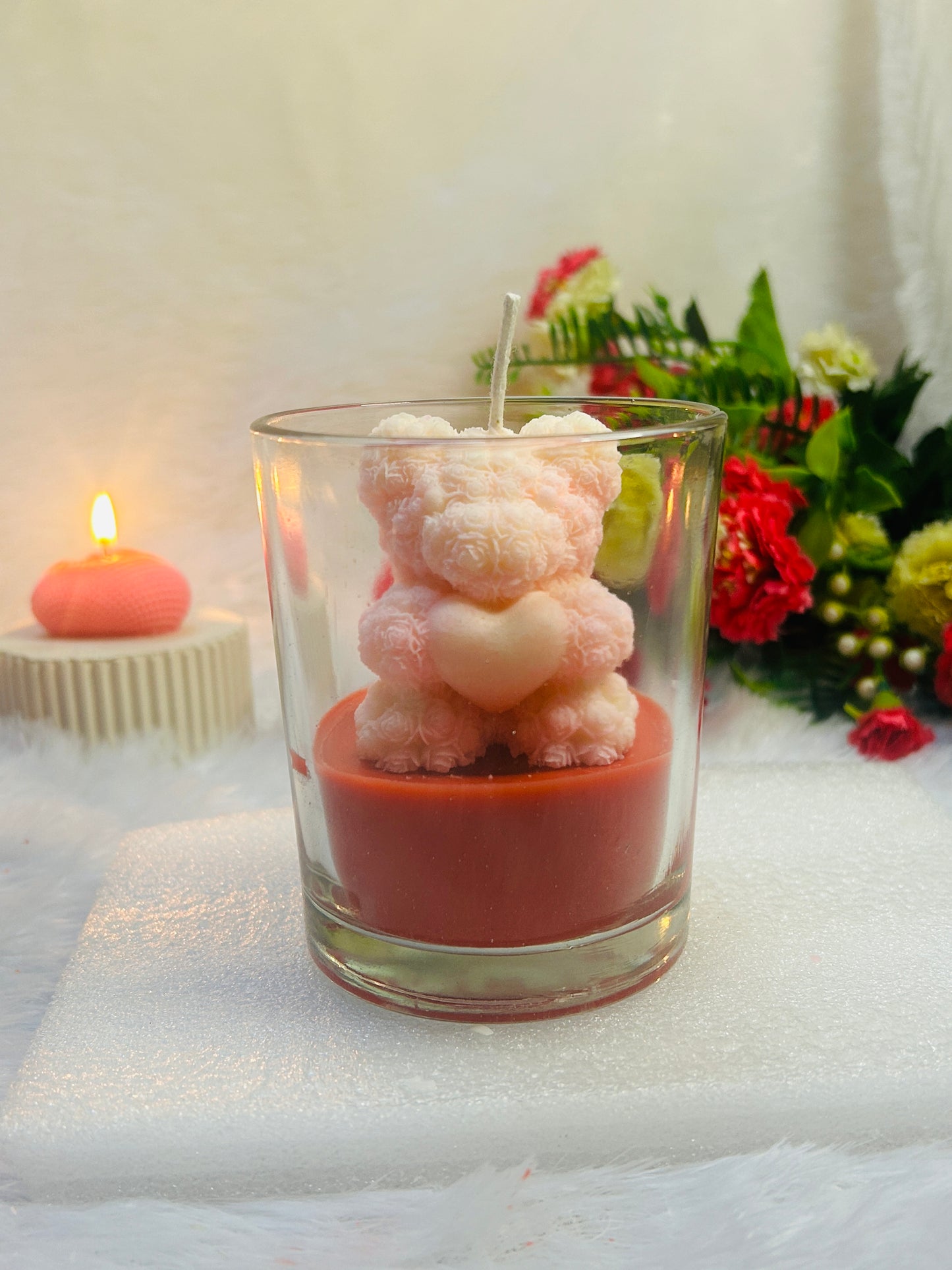 Glass Jar Scented Teddy Bear Candle